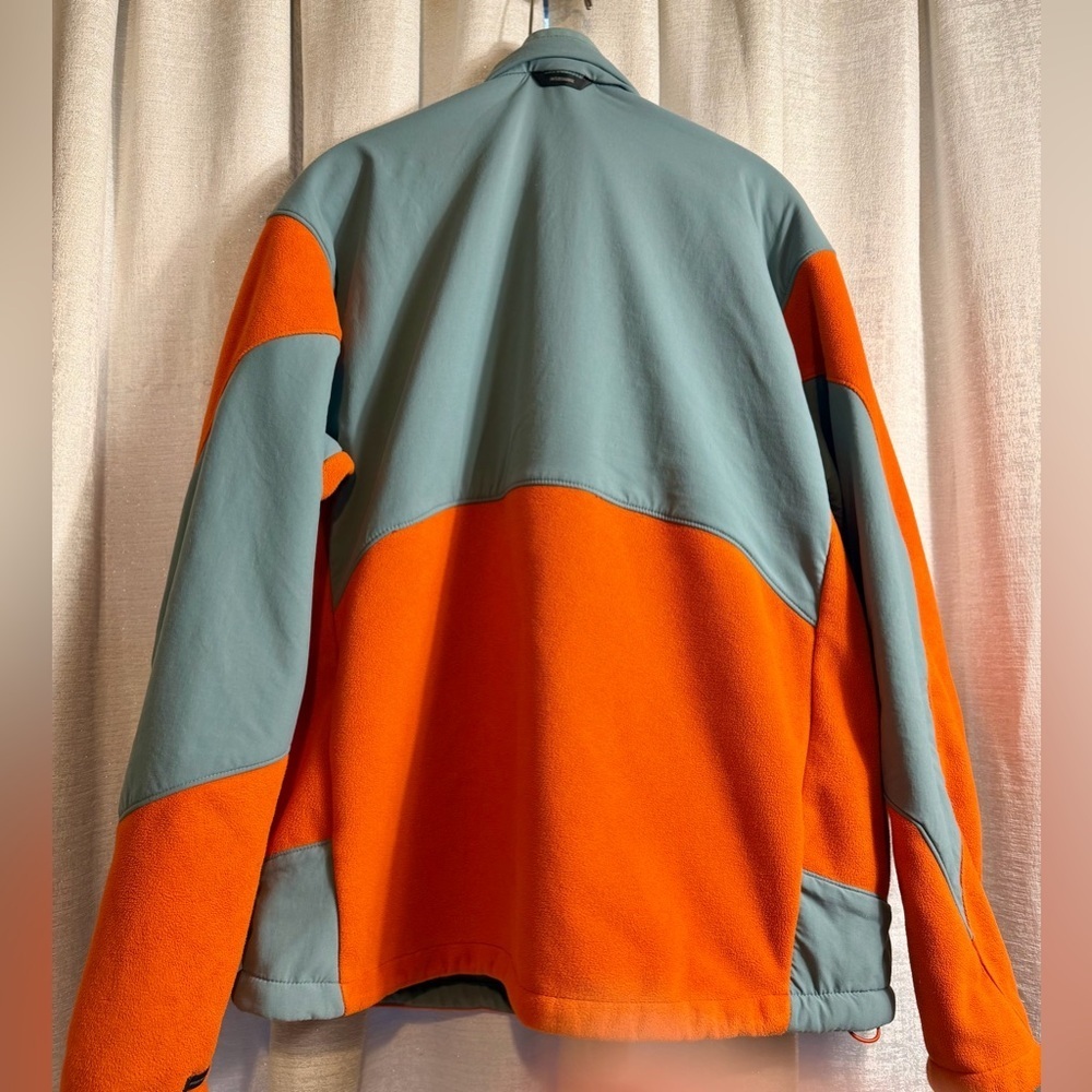Columbia Men’s Full Zip Fleece Jacket XL Orange & Green Outdoor Hiking - Picture 4 of 14
